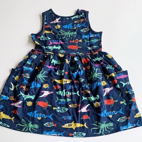 NEW Hanna Andersson Girl Sea life Print Girl Dress With Pockets 10 Years 140 Cm - Picture 2 of 9